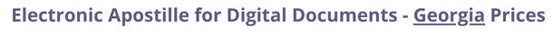 Georgia Secretary of State certified documents and legalization prices